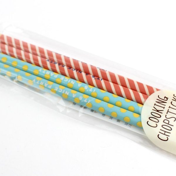 2-pair Bamboo Stripes Polka Dots Chopsticks Hot on Sale