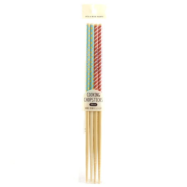 2-pair Bamboo Stripes Polka Dots Chopsticks Hot on Sale