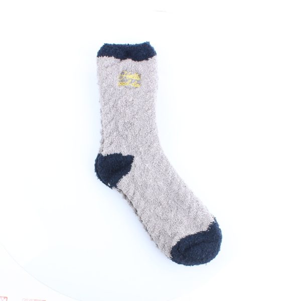 Cable Knit Embroidered Fluffy Bi-Color 22x20cm Socks Online