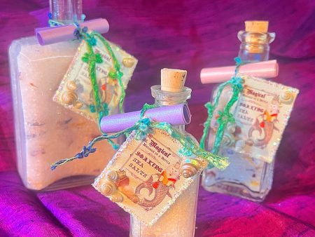 Set of 3 Sizes of Magical Kitty Mermaid Apothecary Bath Salts Online now