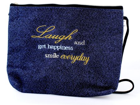 Laugh and Smile everyday   Glitter Shoulder Bag (Wide) Online