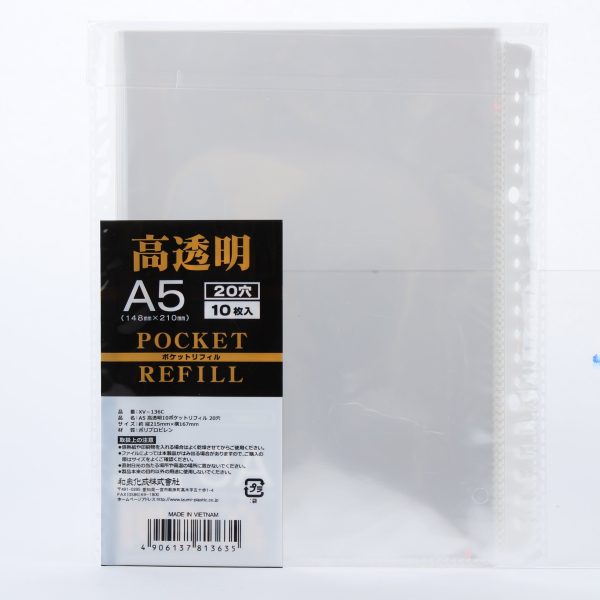 A5 Size Transparent Binder Pocket on Sale